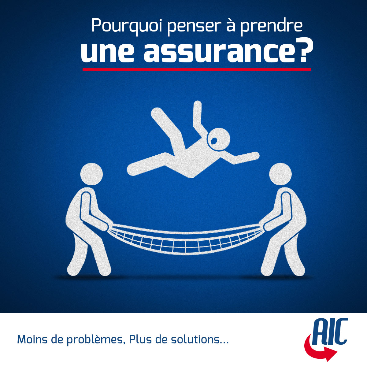 Man falling to safety because he has AIC Insurance